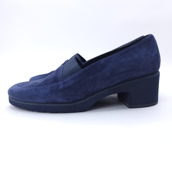 Andre Assous Featherweights Blue Suede Slip On Shoes Size 7 - Picture 2 of 9